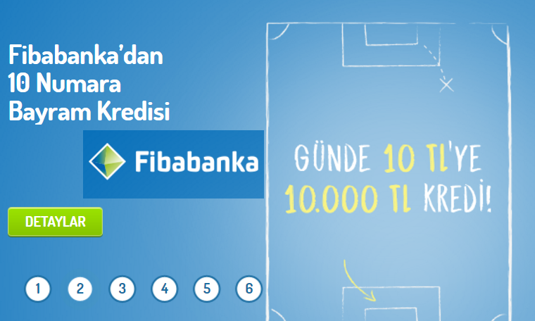 Fibabanka Günlük 10 TL, Aylık 300 TL Taksitle 10.000 TL Kredi